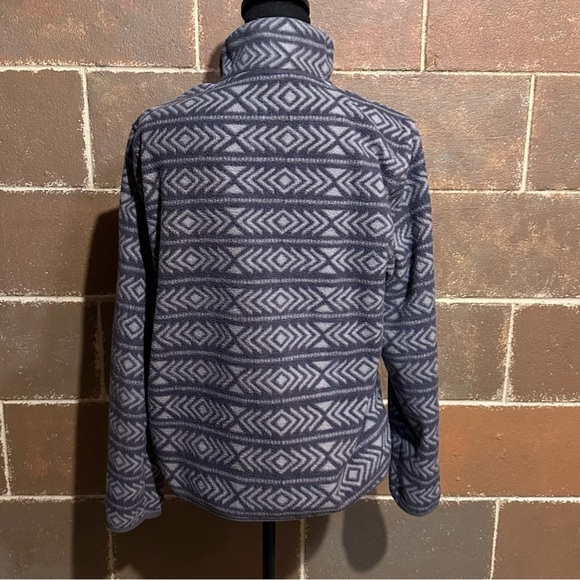 Sierra Designs Gray Geo Print Fleece Pullover Jacket Top Women's L Large - Picture 5 of 8